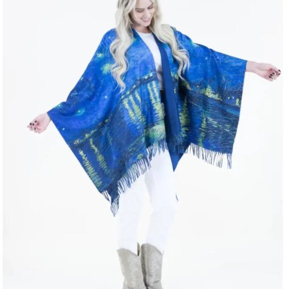 Van Gogh Collection Artistic Print Cape/Wrap (Brand New) - Ruana - Picture 5 of 5